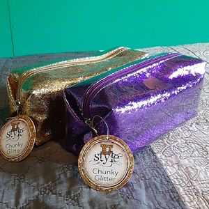 💛Chunky Glitter Makeup Bags💜
